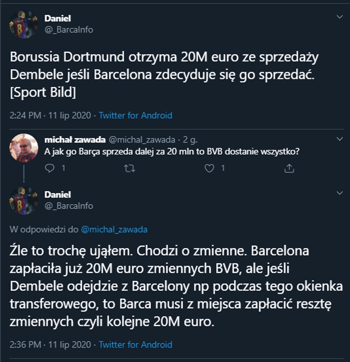 TYLE Barca będzie musiała ZAPŁACIĆ BVB, jeśli teraz sprzeda Dembele!